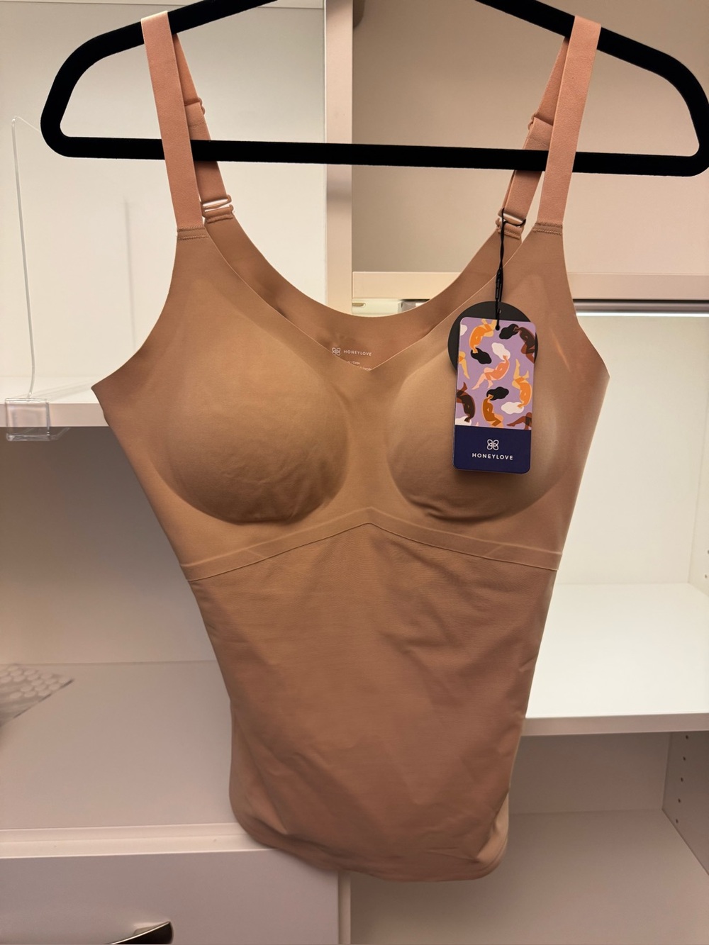 NWT Honeylove CrossOver Cami Sand Size Large Shapewear